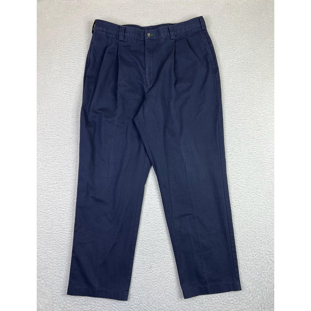 Tommy Hilfiger Pants Mens 36x30 (Fits 34x29) Navy Pleated Chino Dress Slacks
